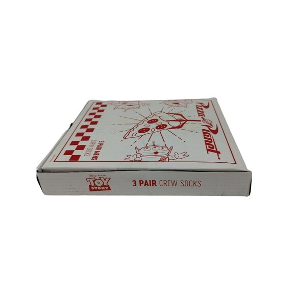 BioWorld Toy Story Pizza Planet 3 Pair Mens Crew Socks Size 10 - 13 Woody Buzz - Picture 5 of 5